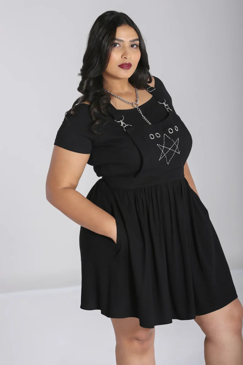 Destroya Pinafore Dress Black