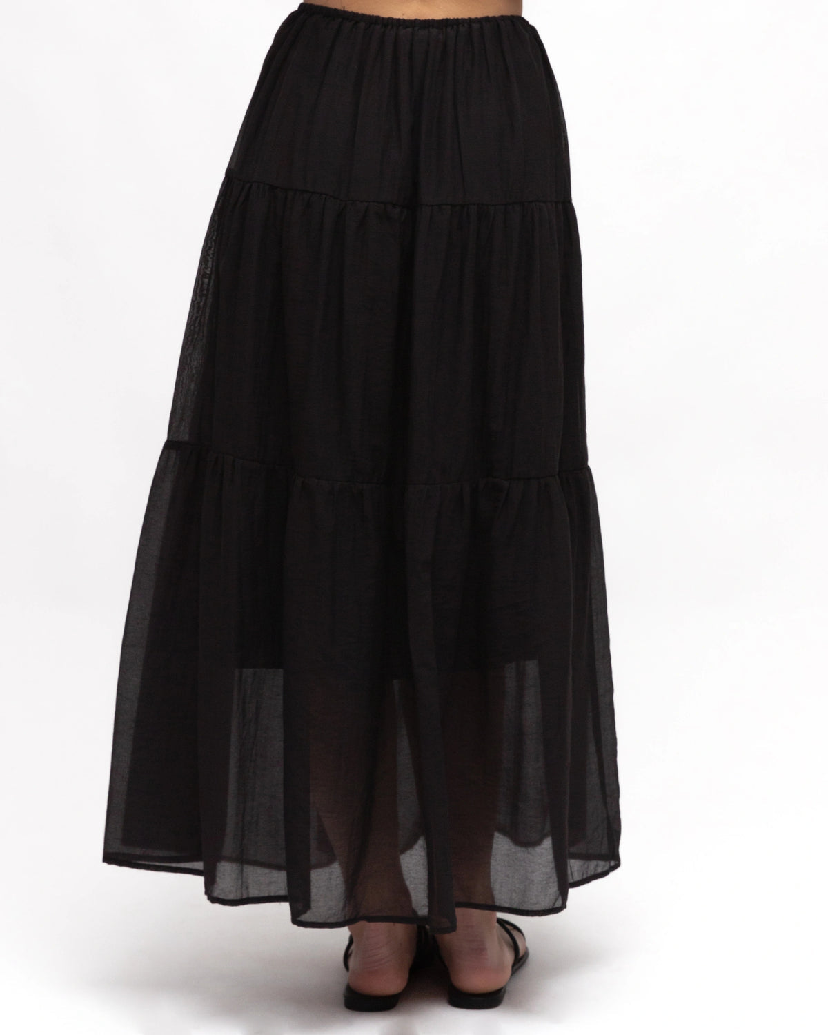 Black layered skirt on a white background