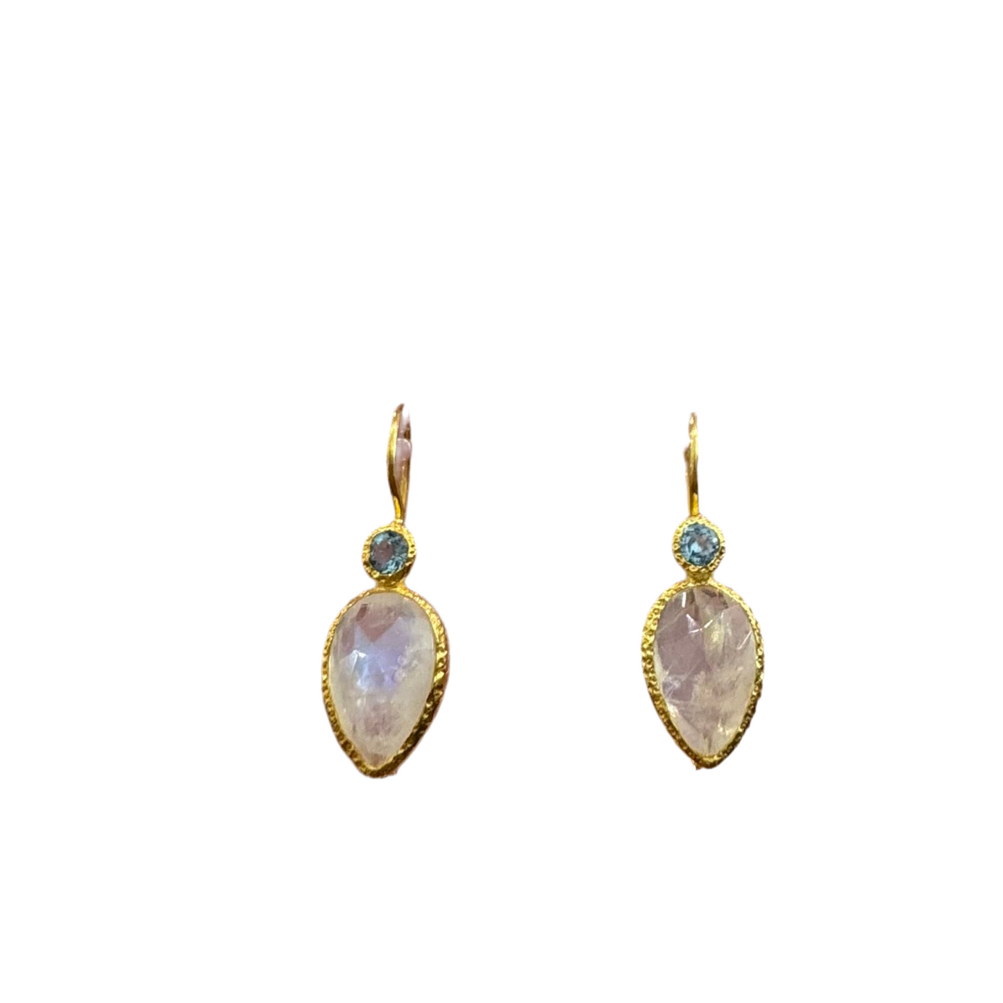 Celestia Drop Earrings – Moonstone & Blue Topaz Magic