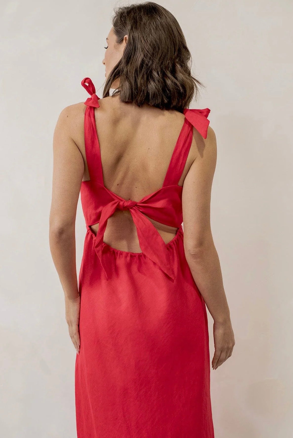 Bowie Dress Long Red