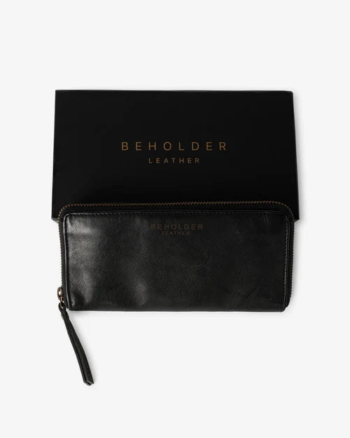 Beholder Nadi Obsidian Black Leather Wallet