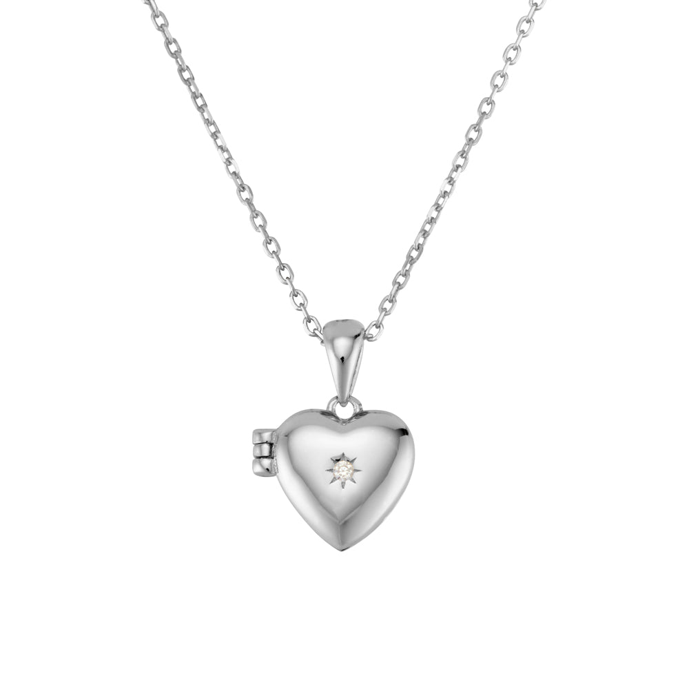 Heart Love Locket Silver