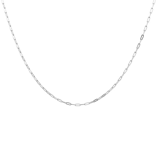 Paperclip 2mm Chain Necklace Silver
