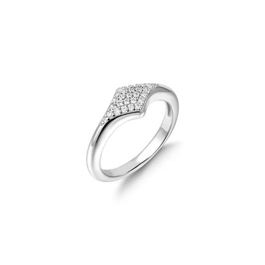 Silver Pave Sparkle Cubic Zirconia Ring