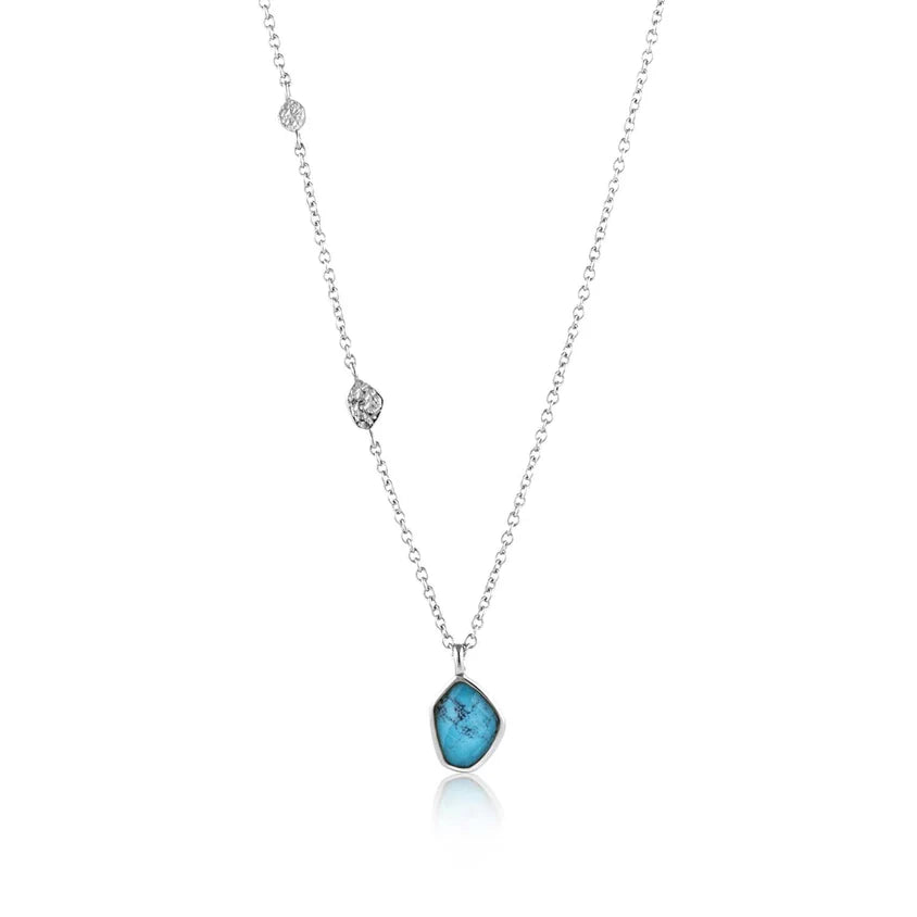Turquoise Pendant Necklace - Silver